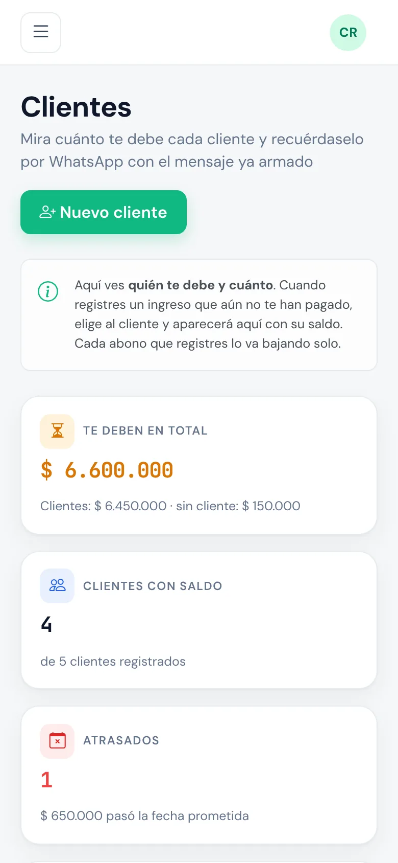Clientes en el celular