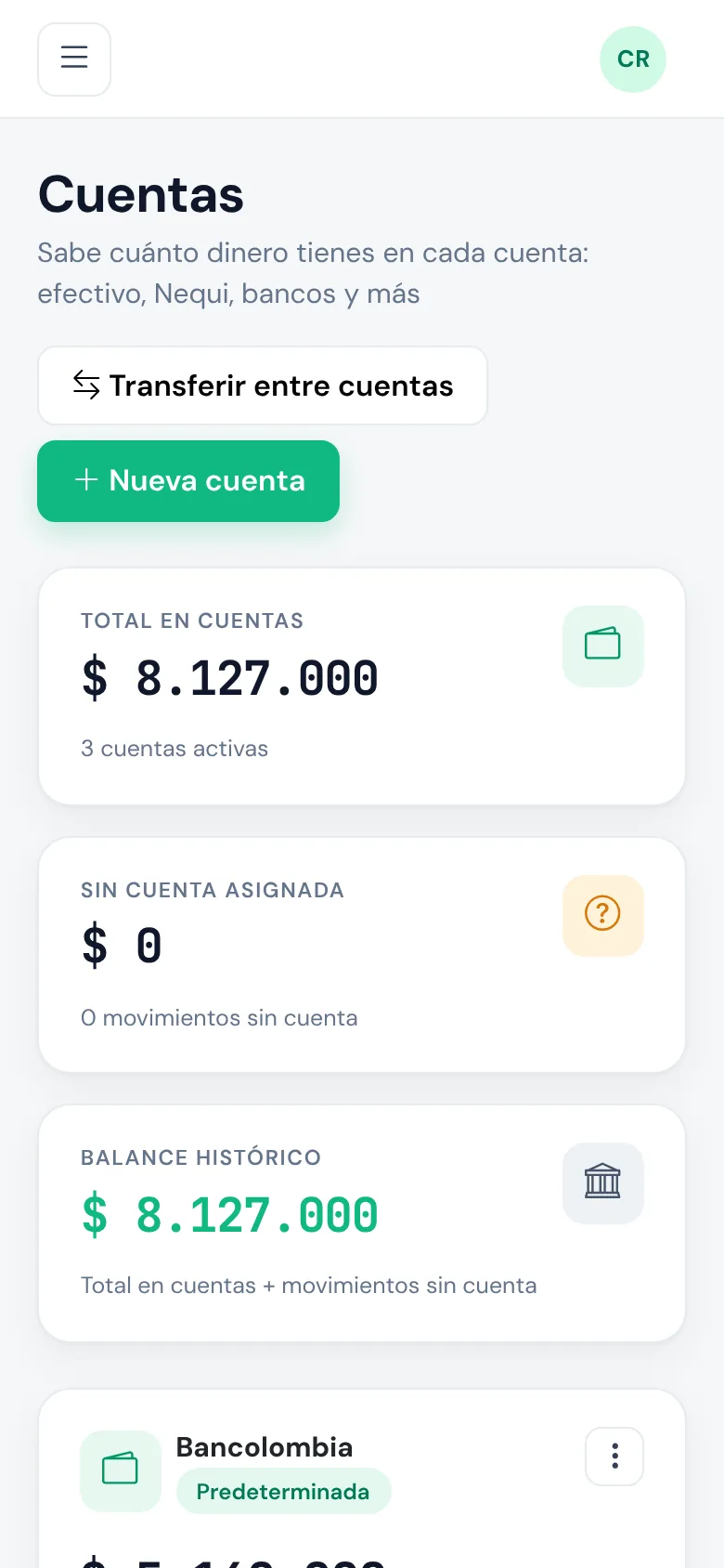 Cuentas en el celular